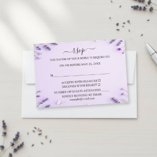 Elegant Lavender Floral Garden Wedding RSVP Card
