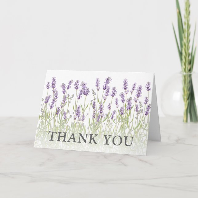Elegant Lavender Floral Thank You Card (Front)
