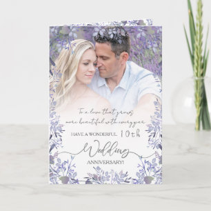 Elegant Lavender Floral Wedding Anniversary  Card