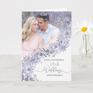 Elegant Lavender Floral Wedding Anniversary Card
