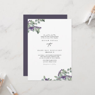 Elegant Lavender Floral Wedding Invitation