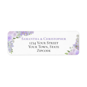 Elegant Lavender Floral Wedding Return Address