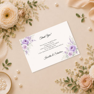 Elegant Lavender Floral Wedding Thank You Card