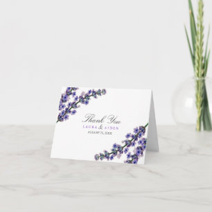 Elegant Lavender Floral Wedding Thank You Card
