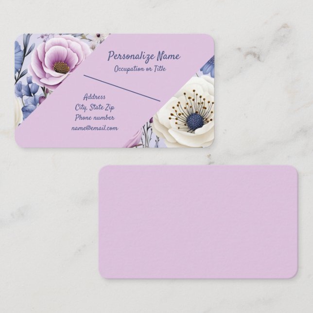 Elegant Lavender Flower Garden Floral Theme Business Card (Front/Back)