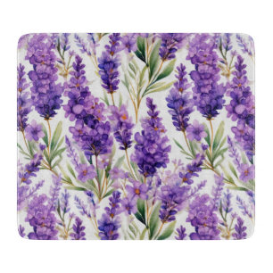 Elegant Lavender Flowers Cutting Board
