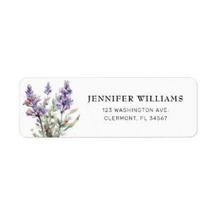 Elegant Lavender Flowers Return Address Labels