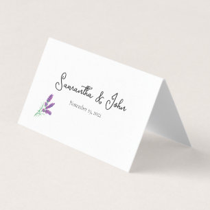 Elegant Lavender Folded Place Card - Customise