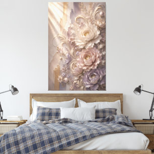 Elegant Lavender Frost Bloom Luxury Embossed Flo Canvas Print