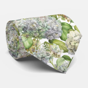 Elegant Lavender Hydrangea Floral Pattern Wedding Tie