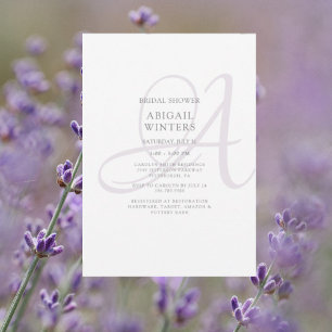 Elegant Lavender Initial Bridal Shower Invitation