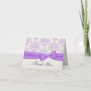 Elegant Lavender & Ivory Wedding Thank You Card