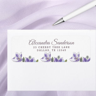 Elegant Lavender Lilac Floral Return Address