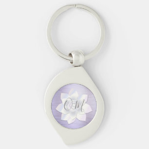 Elegant Lavender Lotus OM      Key Ring