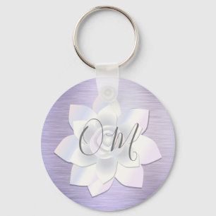 Elegant Lavender Lotus OM      Key Ring