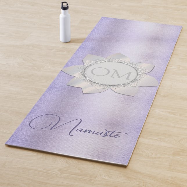 Elegant Lavender Lotus OM Namaste Yoga Mat (In Situ)