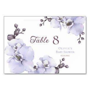 Elegant Lavender Orchid Baby Shower Table Numbers