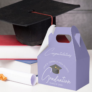 Elegant Lavender Personalised Graduation Party Favour Box