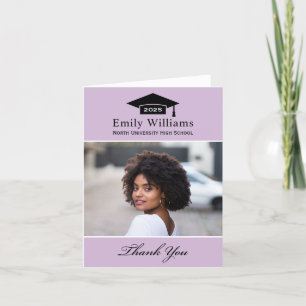 Elegant Lavender Personalised Graduation Photo Thank You Card