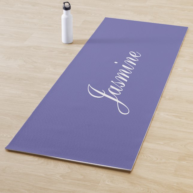 Elegant Lavender Personalised Name Yoga Mat (In Situ)