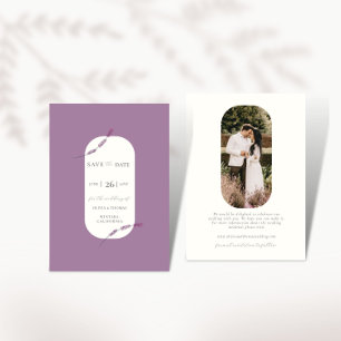 Elegant Lavender Plant Photo Wedding Save the Date Invitation