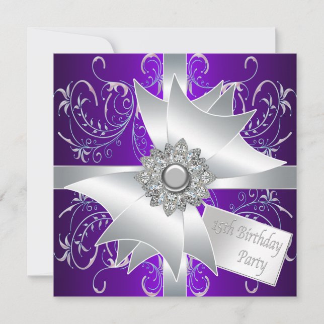 Elegant Lavender Purple 15th Birthday Party Invitation (Front)