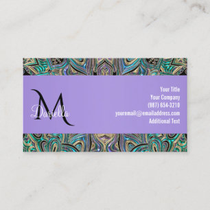 Elegant Lavender Purple Blue Green Gold Mandala Business Card