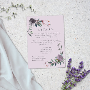 Elegant Lavender Purple Botanical Garden Enclosure Card