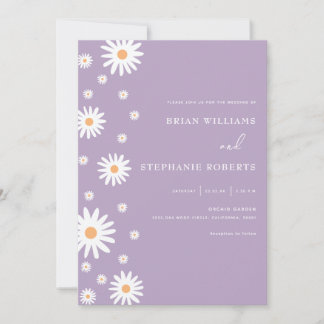 Elegant Lavender Purple Modern Wedding Invitation