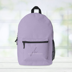 Elegant Lavender Purple Personalised Printed Backpack
