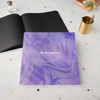 Elegant Lavender Purple Rose Wedding Guest Book
