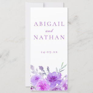 Elegant Lavender Purple Wedding Ceremony Program
