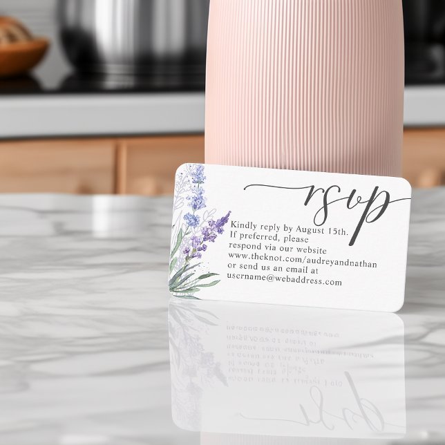 Elegant Lavender QR Code RSVP Wedding Enclosure Card (Elegant Lavender QR Code RSVP Wedding Enclosure Card)