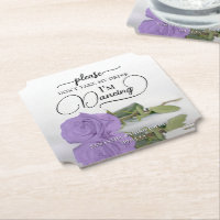 Elegant Lavender Rose Don't Take My Drink Wedding