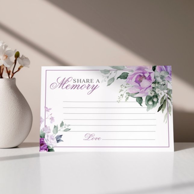 Elegant Lavender Rose Funeral Share a Memory Card (Creator Uploaded)