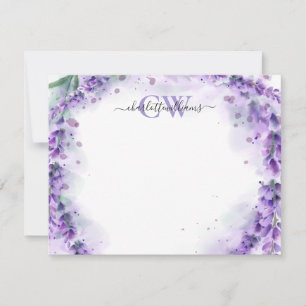 Elegant Lavender Scipt Monogram Card