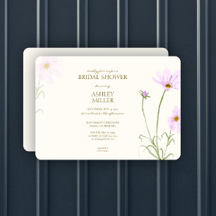 Elegant Lavender Spring Wildflower Bridal Shower I Invitation