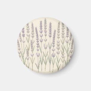 Elegant Lavender Stalks Soft Purple Botanical Magnet