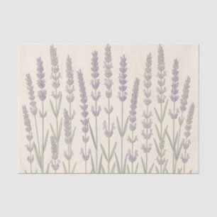 Elegant Lavender Stalks Soft Purple Botanical  Tissue Paper