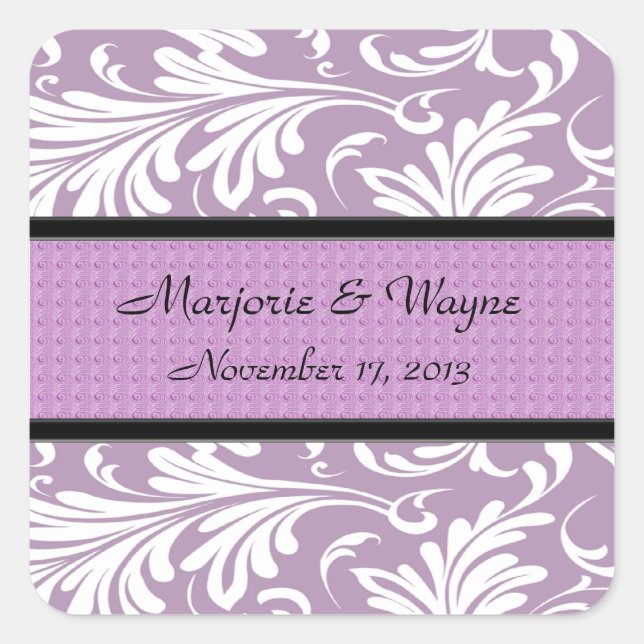 ELEGANT LAVENDER-SWIRL  ENVELOPE SEALS (Front)