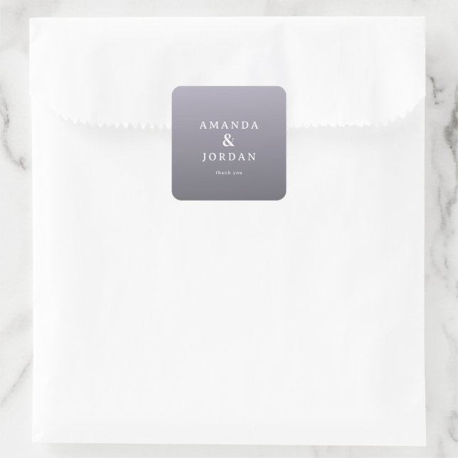 Elegant Lavender Thank You Card Square Sticker (Bag)