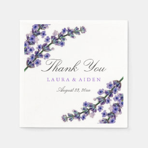 Elegant Lavender Thank You Wedding Napkin