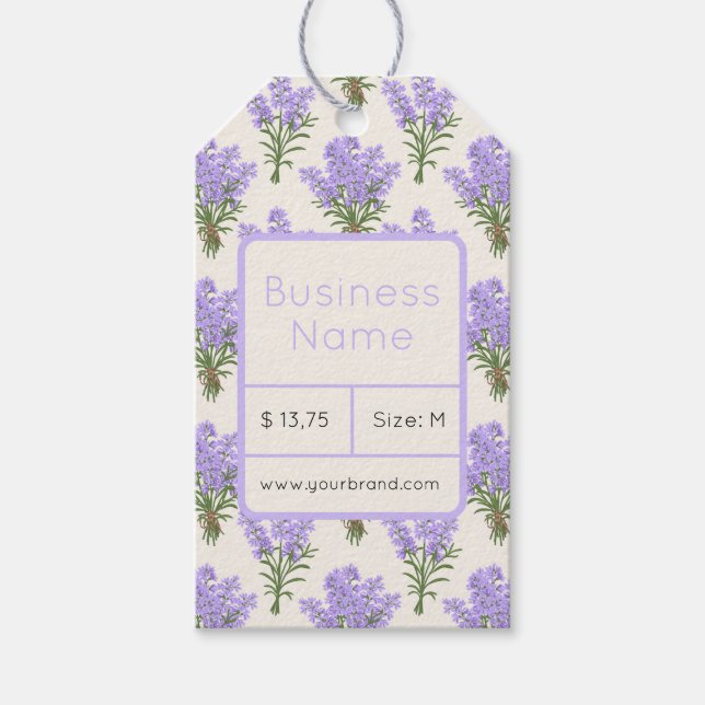 Elegant Lavender-Themed Price Tag with QR Code (Front)