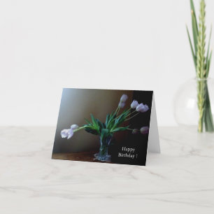 Elegant Lavender Tulip Birthday Card