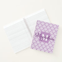 Elegant Lavender Vintage Damask Monogram & Name