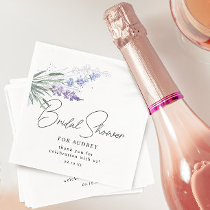 Elegant Lavender Watercolor Bridal Shower Napkin