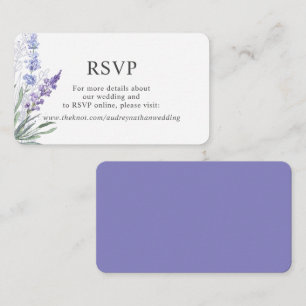 Elegant Lavender Watercolor Online RSVP Enclosure Card