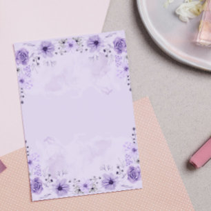 Elegant Lavender Watercolor Purple Botanical Post-it Notes