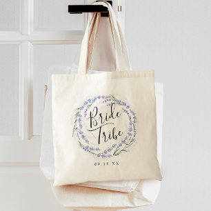 Elegant Lavender Watercolor Wreath Bride Tribe Tote Bag