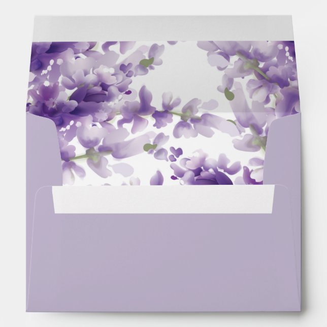 Elegant Lavender Wedding Envelope (Back (Bottom))